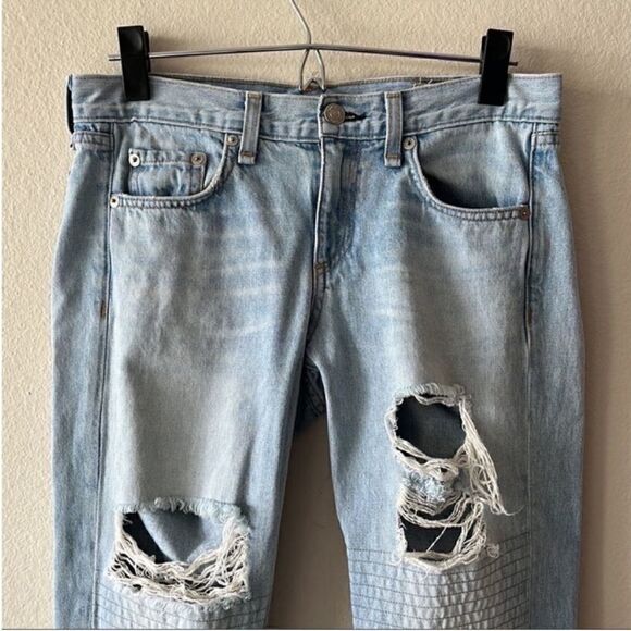 Rag & Bone The Dre Skinny in Convoy Skinny Motto Distressed Jeans - Picture 4 of 13